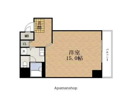 ディアコートSENBA(1K/10階)の間取り写真