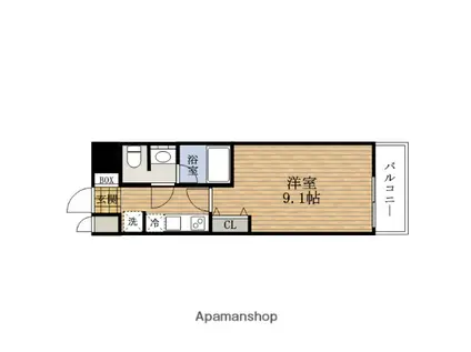 レジディアKYOMACHIBORI(1K/5階)の間取り写真