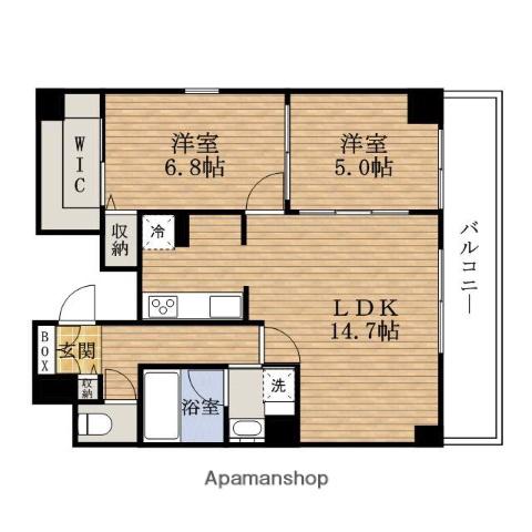 ブラービMINAMIHORIE(2LDK/13階)の間取り写真