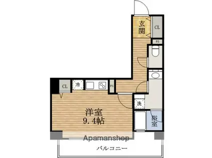 エスリード西本町(ワンルーム/13階)の間取り写真