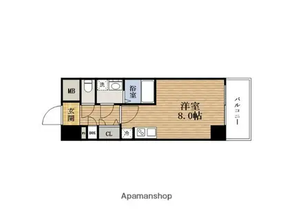 エスリード難波ステーションプラザ(ワンルーム/6階)の間取り写真