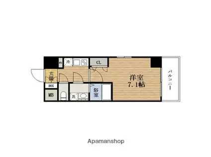 エスリード難波ステーションプラザ(1K/3階)の間取り写真