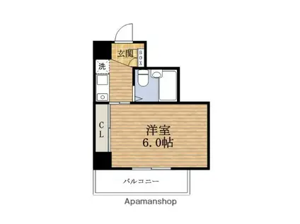 CEREZOCOURT-西心斎橋(1K/10階)の間取り写真