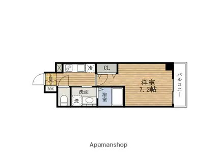 ミュプレ北浜(1K/7階)の間取り写真