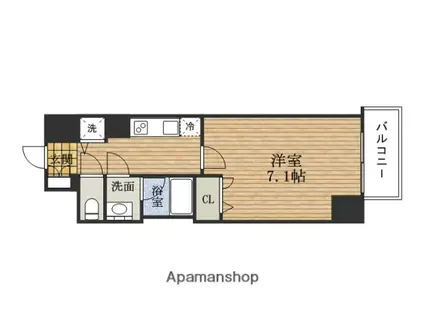 ラヴSHINSAIBASHIウエスト(1K/15階)の間取り写真