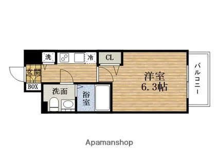 PRESSANCE難波セレクト(1K/2階)の間取り写真