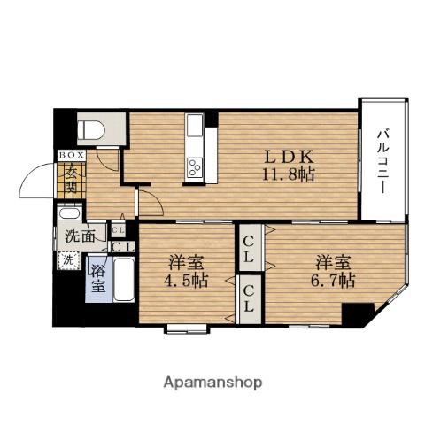 ARDENTOWER北堀江(2LDK/6階)の間取り写真