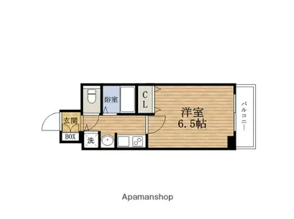 PRESSANCE難波リバーオアシス(1K/12階)の間取り写真
