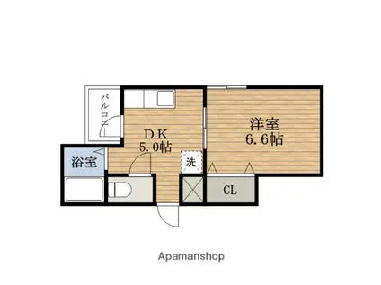 ヴェルドミール山忠松屋町(1DK/7階)の間取り写真