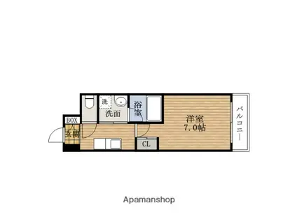 インペリアル靭本町(1K/4階)の間取り写真