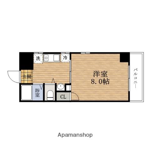 ピアピュール南堀江(1K/8階)の間取り写真