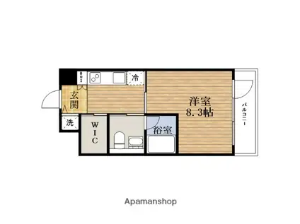 エイペックス東心斎橋2(1K/3階)の間取り写真