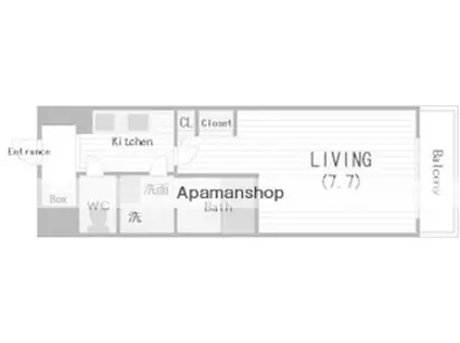 エスリード難波ウエスト(1K/6階)の間取り写真