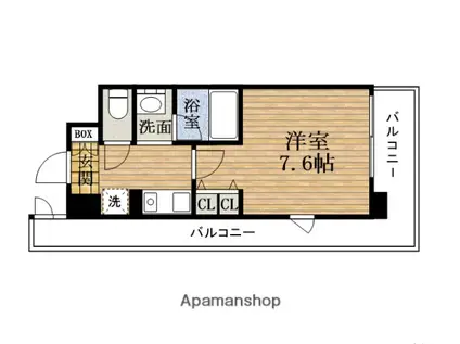 ジュネーゼ・グラン心斎橋東(1K/3階)の間取り写真