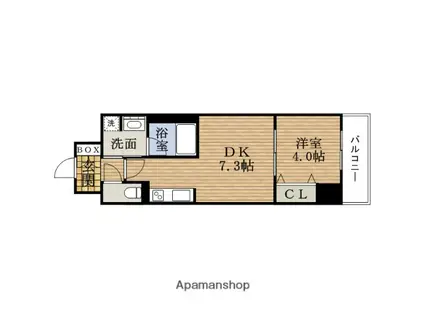 LEONECONFORTE大手通(1DK/8階)の間取り写真