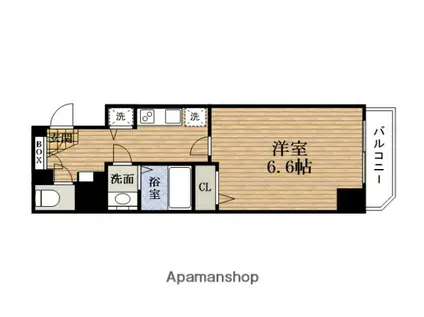 PRESSANCE北浜ラフェスタ(1K/4階)の間取り写真