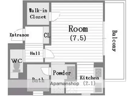 LEGAL四ツ橋Ⅱ(1K/6階)の間取り写真