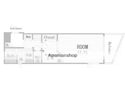 PRESSANCE心斎橋リベルタ(1K/14階)の間取り写真