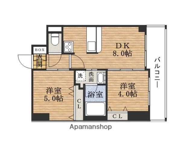 ARDENTOWER本町イースト(2DK/3階)の間取り写真