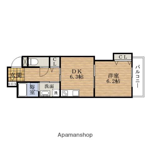 CASALAPIS カーサラピス(1DK/3階)の間取り写真