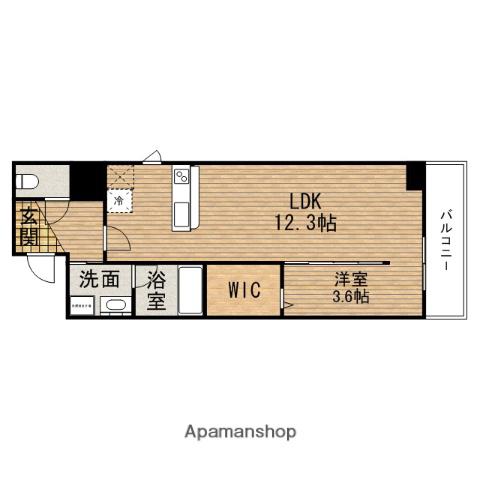 ソシオSHINSAIBASHIHIGASHI(1LDK/2階)の間取り写真