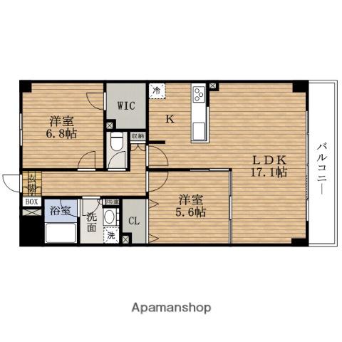 RESIDIA玉造(2LDK/2階)の間取り写真