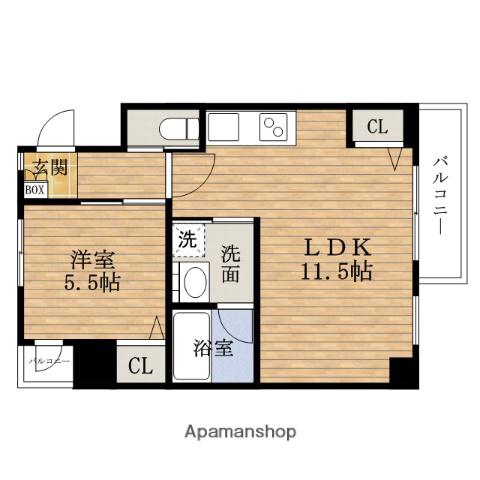 ルミエールMINAMISEMBA(1LDK/3階)の間取り写真