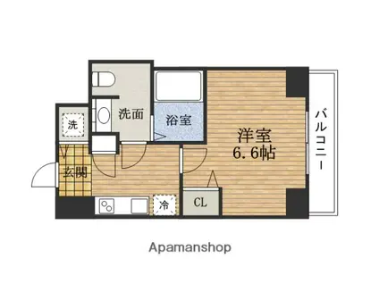 SWANSCITY堺筋本町(1K/2階)の間取り写真