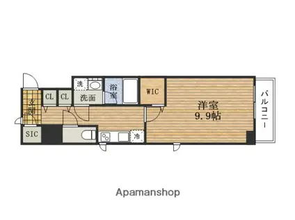 セイルYODOYABASHI(1K/3階)の間取り写真