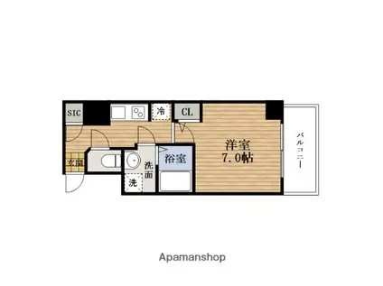 SAMTYなんば VIVO(1K/8階)の間取り写真