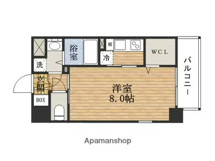 ミラージュパレスMINAMIHORIE(1K/4階)の間取り写真