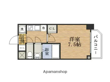 リッツ難波南Ⅱ(1K/3階)の間取り写真