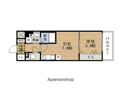 LEONCONFORTE本町東 Ⅱ(1DK/8階)の間取り写真