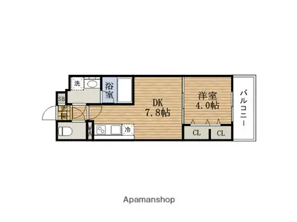 コンフォートBENTENE(1DK/2階)の間取り写真