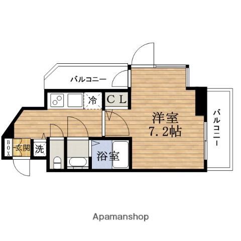 エスレジデンスMINAMIHORIE(1K/7階)の間取り写真