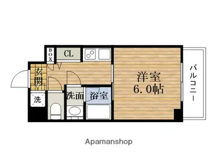 ブラン弁天町駅前(1K/6階)の間取り写真