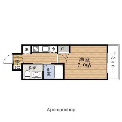 TLRレジデンスHOMMACHIウエスト(1K/14階)の間取り写真