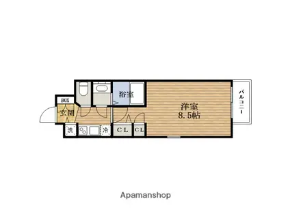 スワンズシティ心斎橋LUNO(1K/5階)の間取り写真