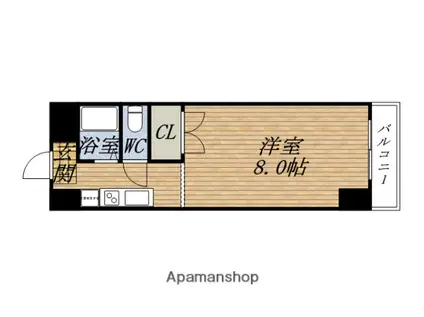 奥内阿波座駅前マンション(1K/6階)の間取り写真