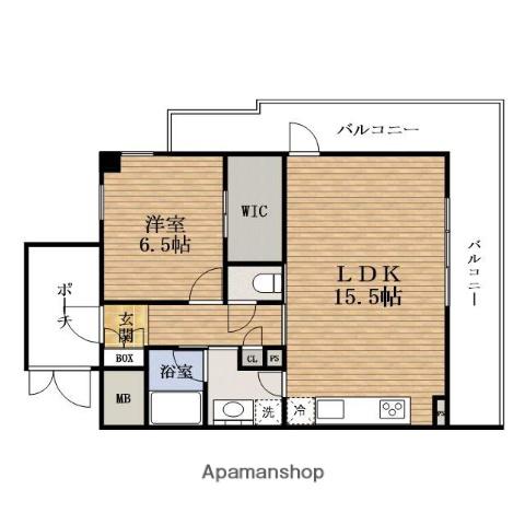 パークメゾン靭公園(1LDK/4階)の間取り写真