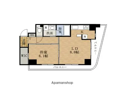 カスタリアタワーHIGOBASHI(1LDK/11階)の間取り写真