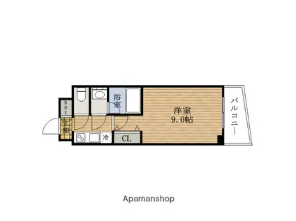 カスタリアタワーHIGOBASHI(1K/4階)の間取り写真