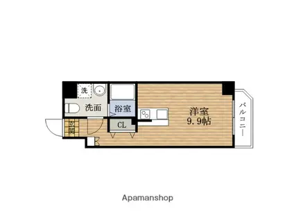 PAUSEドーム前(ワンルーム/8階)の間取り写真