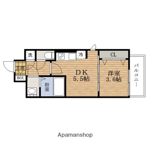 RESIUR-Hウエストレジス(1DK/10階)の間取り写真