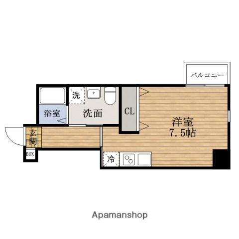 アクアプレイスKITAHAMA(1K/7階)の間取り写真