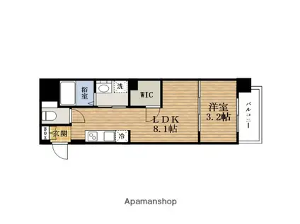 PRESSANCE堺筋本町駅前(1LDK/12階)の間取り写真