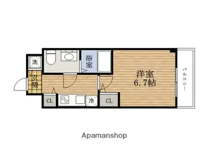 S-RESIDENCE北浜(1K/14階)の間取り写真