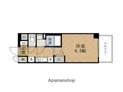 プレサンス玉造ザ・ライブ(1K/12階)の間取り写真