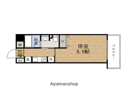 グランマーレ天満橋(1K/4階)の間取り写真