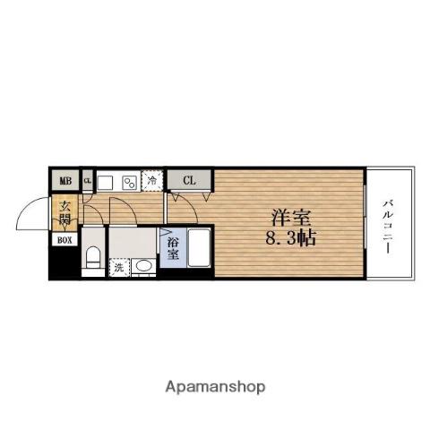 ララプレイス森ノ宮BENE(1K/9階)の間取り写真